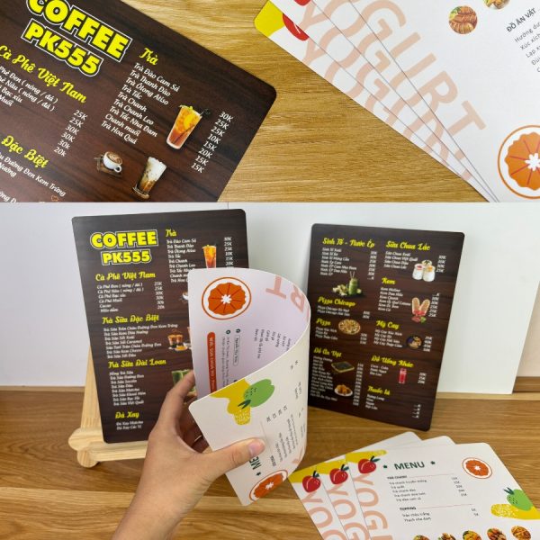 Menu nhua pvc 1