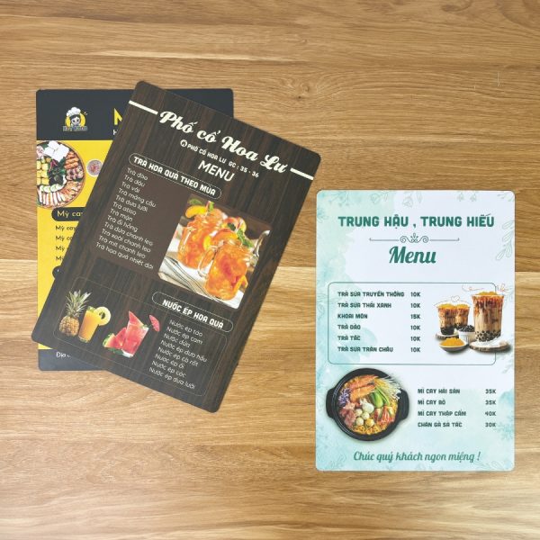Menu nhua pvc 4