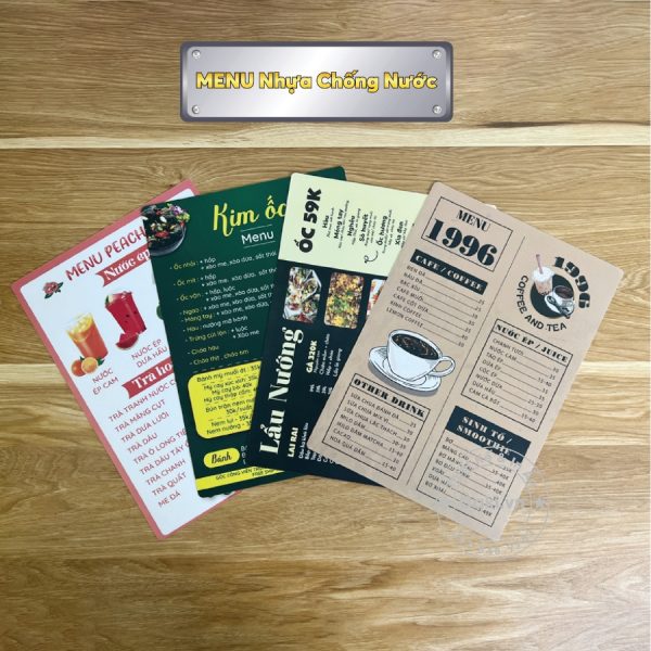 Menu nhua pvc